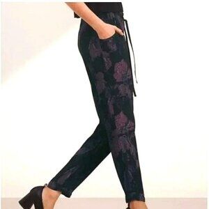 Aritzia Wilfred Marais Black Purple Floral Pants Size M